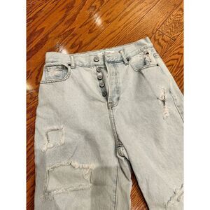 Pac Sun Distressed Light Wash Highrise 90s Boyfriend Straight Leg Jeans - Sz 27